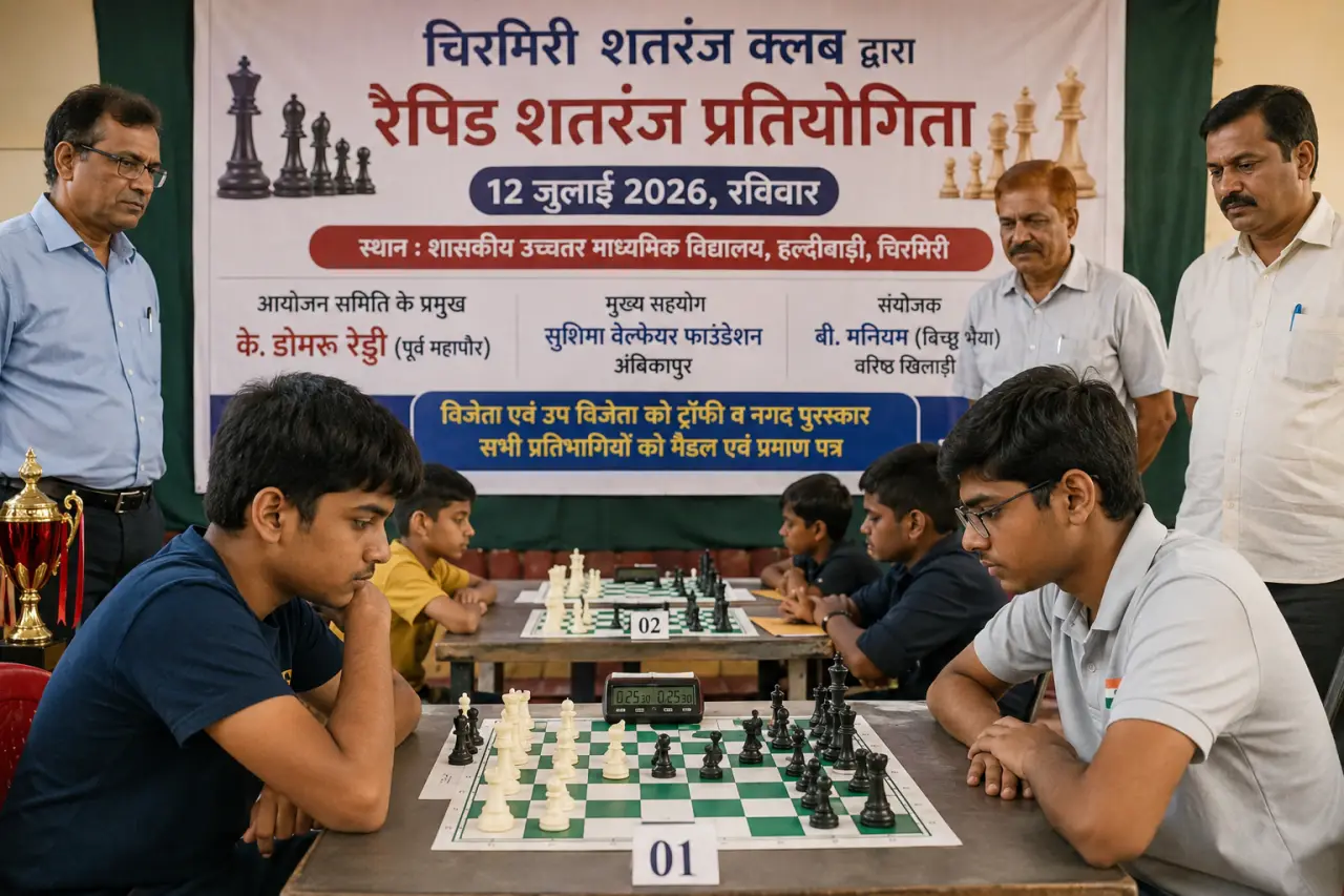 12 जुलाई को चिरमिरी में होगा, शतरंज प्रतियोगिता का आयोजन, पूर्व महापौर डोमरू रेड्डी होंगे आयोजन समिति के मुखिया