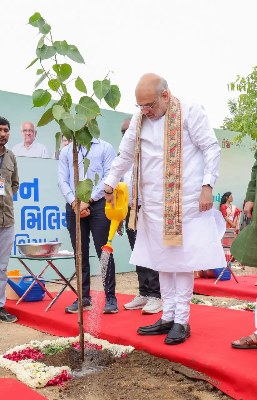 गांधीनगर में बना गिनीज वर्ल्ड रिकॉर्ड: एक घंटे में 3.61 लाख पौधे लगाए, अमित शाह ने दी बधाई,