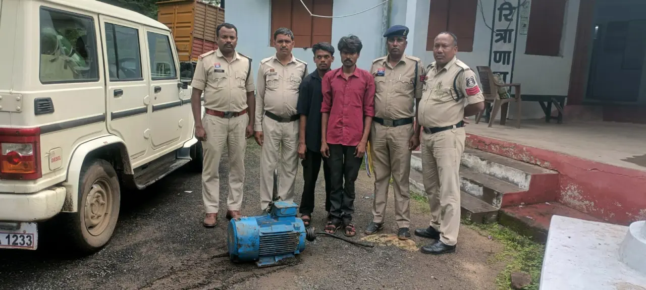 पीएचई पंप हाउस में 1.24 लाख की मोटर पंप चोरी का खुलासा, 2 आरोपी गिरफ्तार, चोरी गया पंप बरामद,