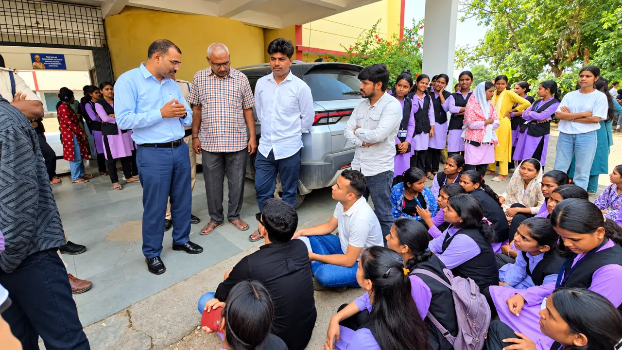 संत गहिरा गुरु विश्वविद्यालय की फीस वृद्धि के खिलाफ NSUI का हल्लाबोल, सिलफिली में पदयात्रा निकाल कॉलेज का घेराव