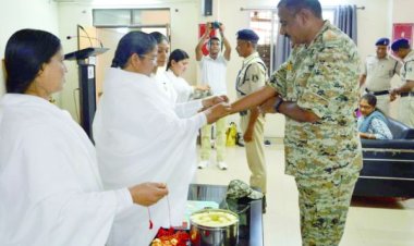 माना पुलिस प्रशिक्षण केंद्र प्रशिक्षुओं को ब्रह्माकुमारी बहनों ने बांधी राखी