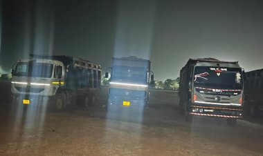 रातभर नाकेबंदी कर खनिज विभाग ने 8 हाईवा किए जब्त