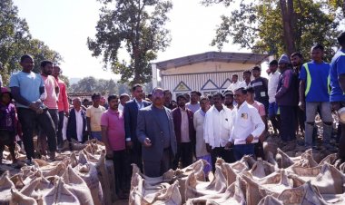 बलरामपुर : कृषि मंत्री ने डौरा-कोचली धान खरीदी केंद्र का किया औचक निरीक्षण  