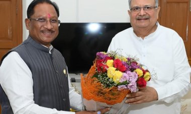 मुख्यमंत्री विष्णु देव साय ने विधानसभा अध्यक्ष डॉ. रमन सिंह से की सौजन्य मुलाकात    