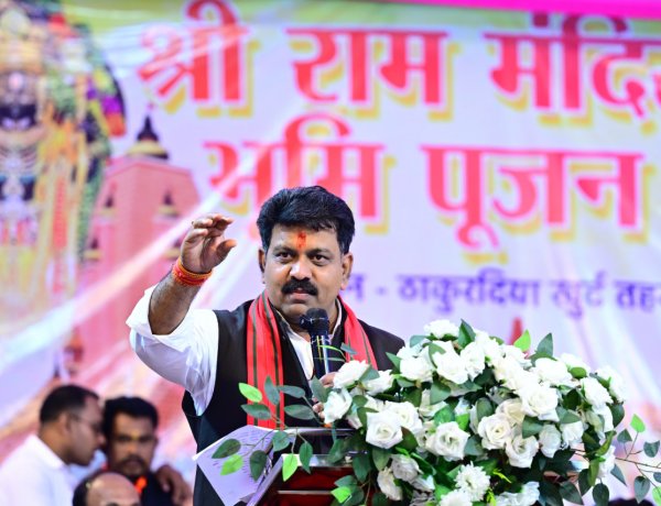 ठाकुरदिया खुर्द में राम मंदिर का उपमुख्यमंत्री विजय शर्मा ने किया भूमिपूजन