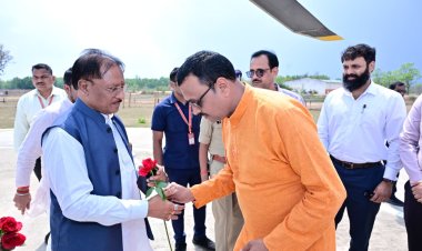 मुख्यमंत्री विष्णु देव साय का बगिया हेलिपैड पर हुआ आत्मीय स्वागत