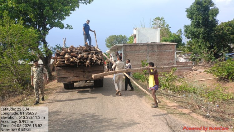 रायपुर : गौरेला क्षेत्र में सागौन की अवैध कटाई पर वन विभाग की बड़ी कार्रवाई